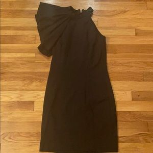 Ruffled shoulder mini dress